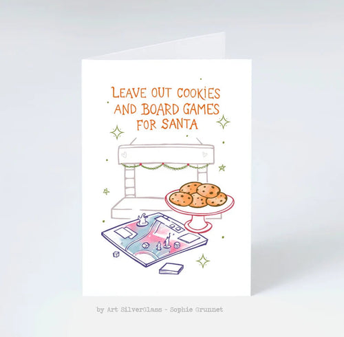 Julekort: Cookies and Board Games (med kuvert)