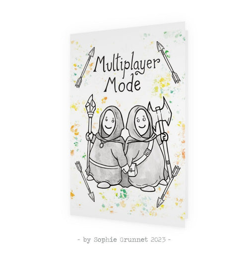 Postkort: Multiplayer Mode White (med kuvert)