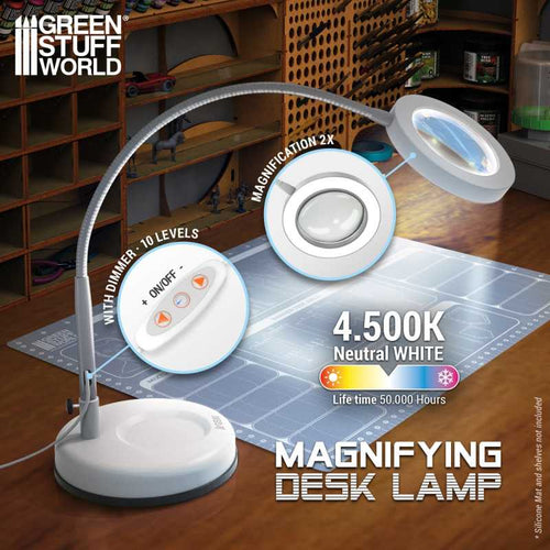 Green Stuff World: Magnifying Desk Lamp - Faded White