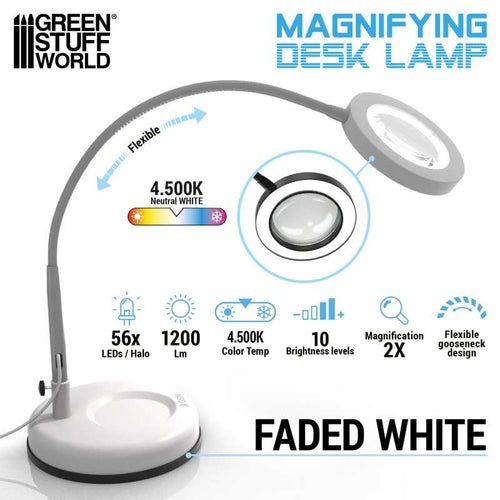 Green Stuff World: Magnifying Desk Lamp - Faded White