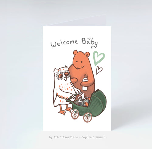 Postkort: Welcome Baby (med kuvert)