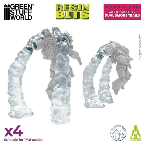 Green Stuff World: 3D Printed Set - Special Effects - Modular Clear Dual Smoke Trails