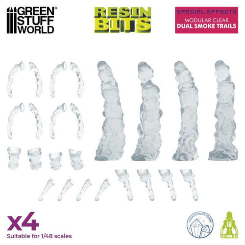 Green Stuff World: 3D Printed Set - Special Effects - Modular Clear Dual Smoke Trails
