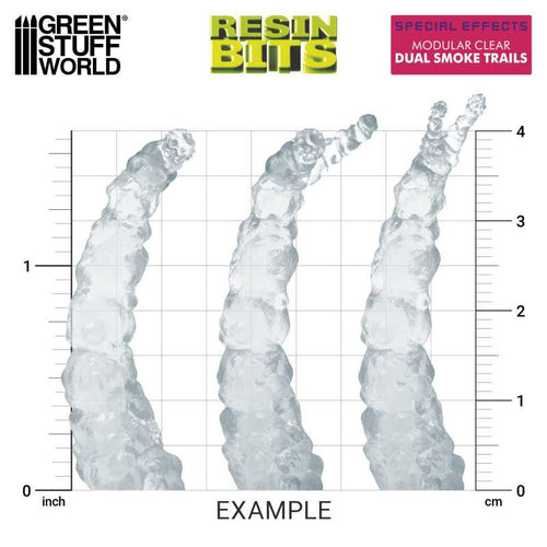Green Stuff World: 3D Printed Set - Special Effects - Modular Clear Dual Smoke Trails