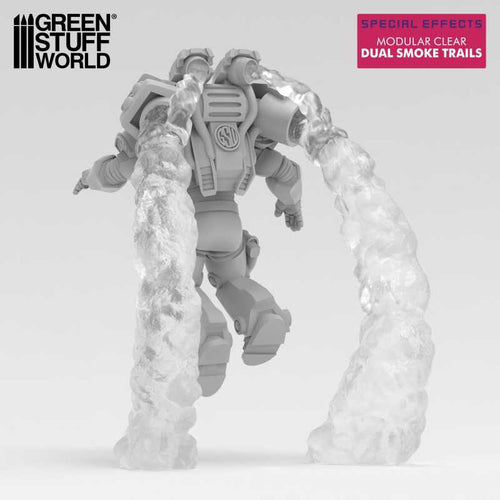 Green Stuff World: 3D Printed Set - Special Effects - Modular Clear Dual Smoke Trails