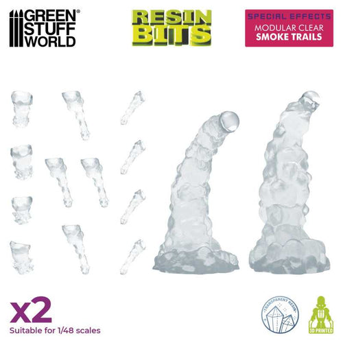 Green Stuff World: 3D Printed Set - Special Effects - Modular Clear Smoke Trails