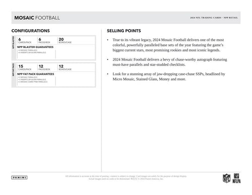 Panini Mosaic NFL Football 2024 - Blaster Box