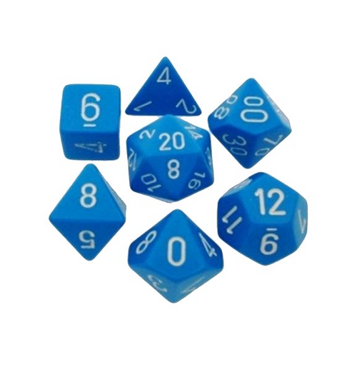 Opaque™ – Polyhedral Light Blue w/white 7-Die Set