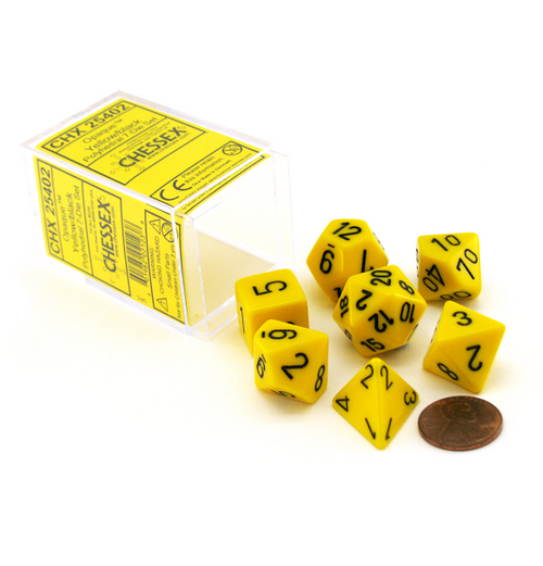 Opaque – Polyhedral Yellow w/black 7-Die Set