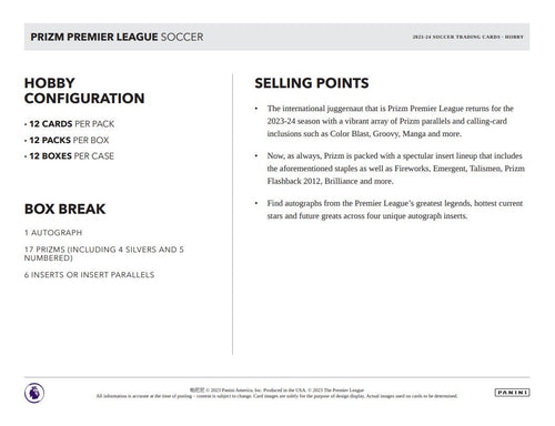 Panini Prizm Premier League 2023/24 - Hobby Box