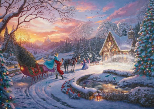 Thomas Kinkade: Disney - Cinderella Bringing Home for Christmas - 1000 (Puslespil)