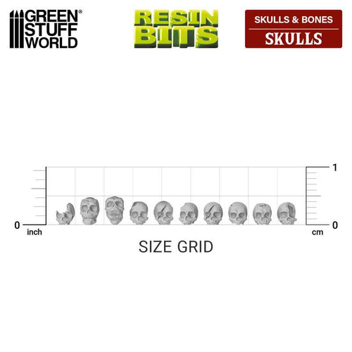 Green Stuff World: 3D Printed Set - Resin Skulls (85 Stk)