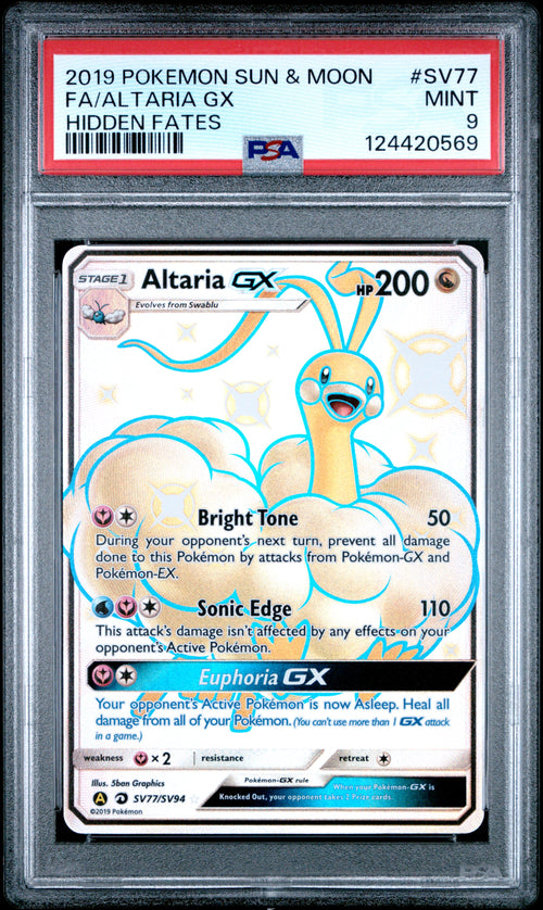Altaria GX #SV77 Hidden Fates Pokemon Sun & Moon 2019 PSA 9