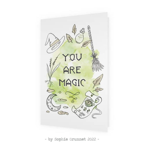 Postkort: You are Magic grøn (med kuvert)