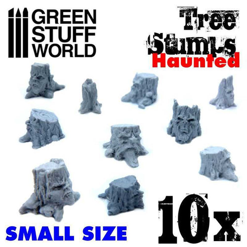 Green Stuff World: 3D Printed Set - Small Haunted Tree Stumps