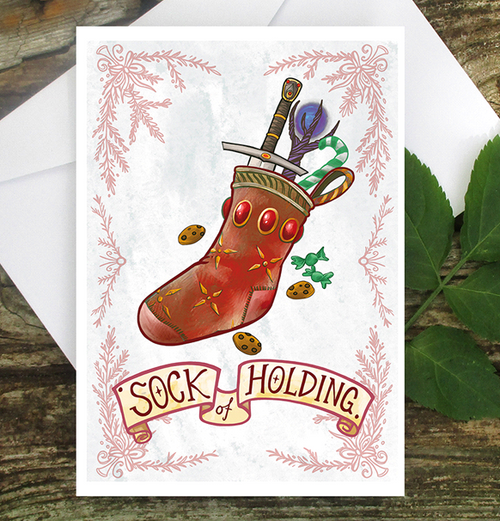 Julekort: Sock of Holding (med kuvert)