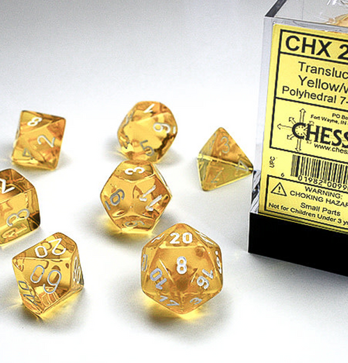 Translucent™ – Polyhedral Yellow w/white 7-Die Set