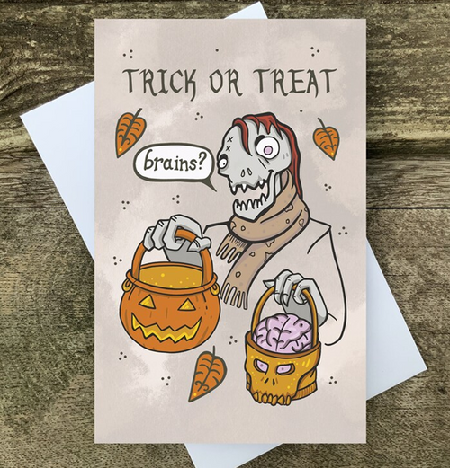 Postkort: Trick or Treat (med kuvert)