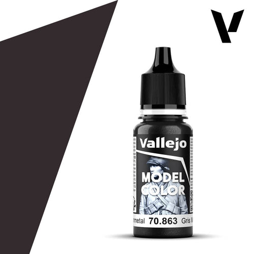 Vallejo Model Color: (70863) Gunmetal Grey Metallic 18ml