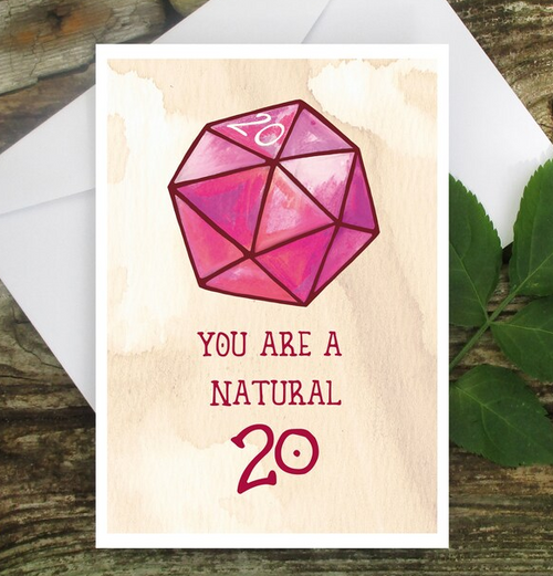Postkort: You are a Natural 20 (med kuvert)