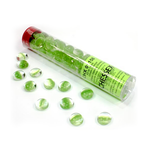 Chessex Glass Gaming Stones - Green Catseye (40)