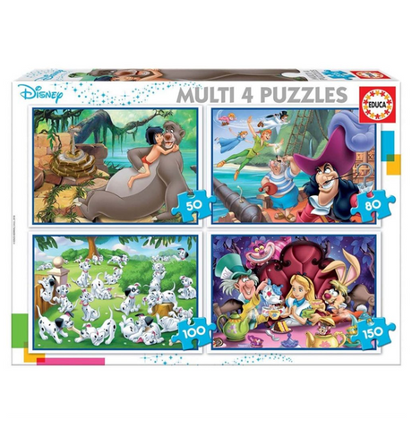 Educa: Disney - 4 Multi Puzzles (Puslespil)