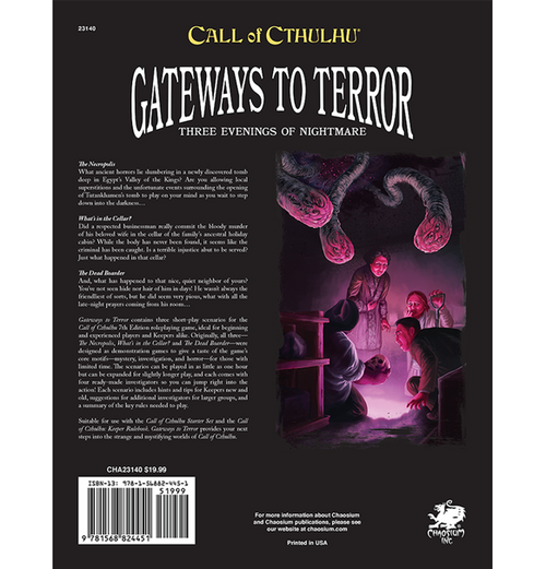 Call of Cthulhu RPG: Gateways to Terror bagside