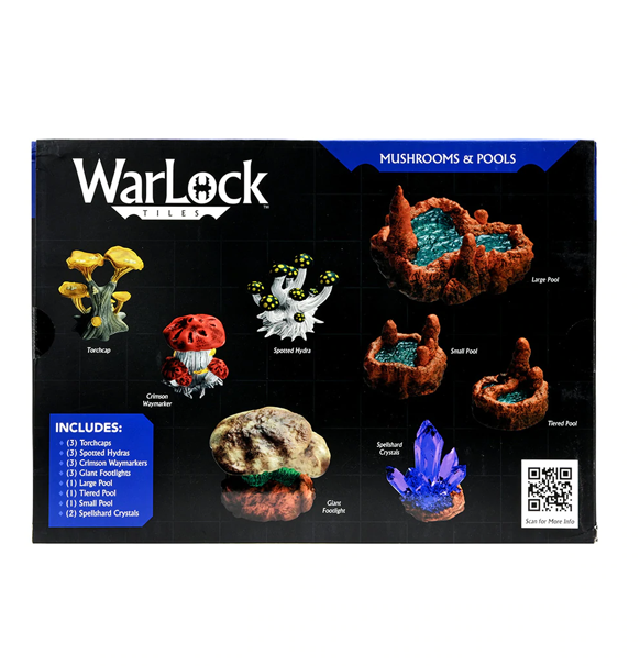 Warlock Tiles: Caverns Accessory - Mushrooms & Pools bagside