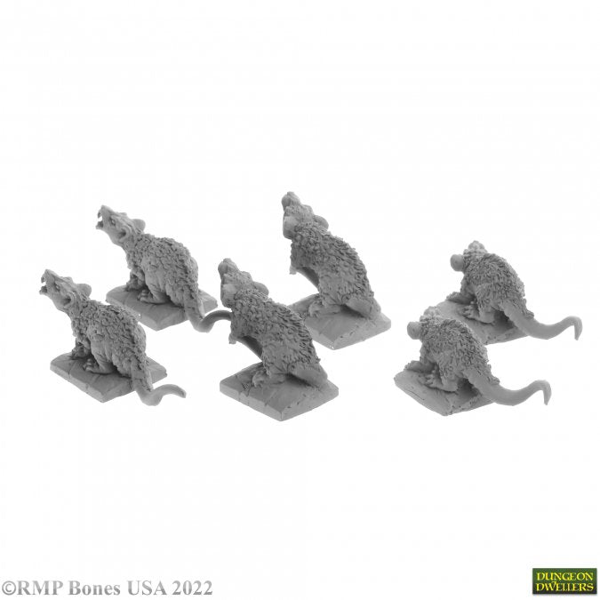 Reaper Legends: Giant Tomb Rats 6 stk.