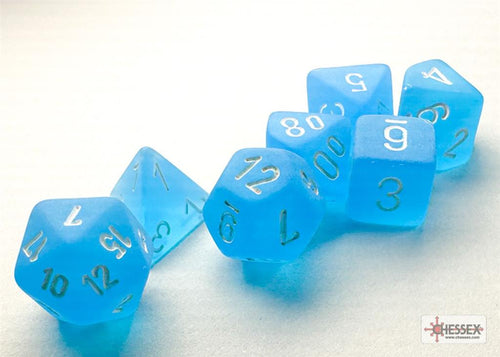 Frosted™ – Mini-Polyhedral Caribbean w/blue 7-Die Set