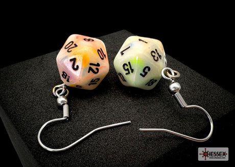 Chessex Hook Earrings Pair Festive Circus Mini D20