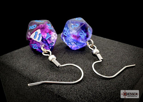Chessex Hook Earrings Pair Nebula Nocturnal Mini D20