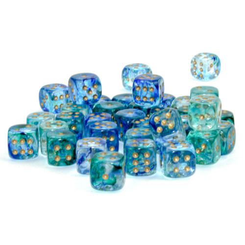 Nebula™ – 12mm d6 Oceanic/gold Luminary Dice Block™