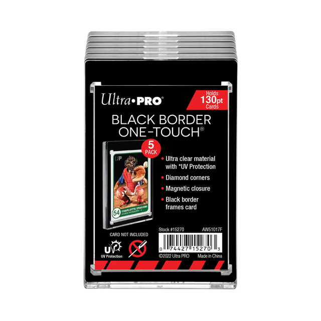 Ultra PRO 130PT Black Border UV ONE-TOUCH Magnetic Holder (5-pack)