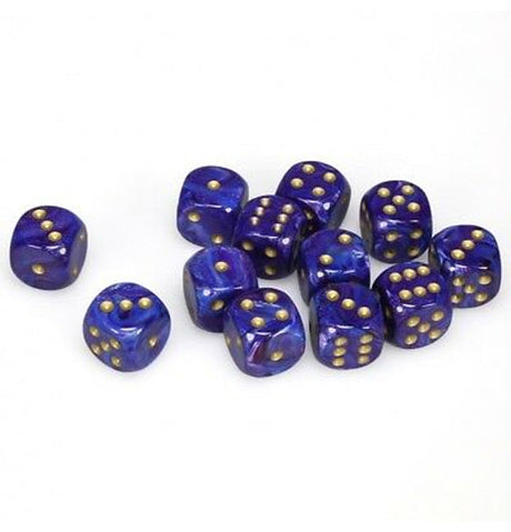 Lustrous™ – 16mm d6 Purple w/gold Dice Block