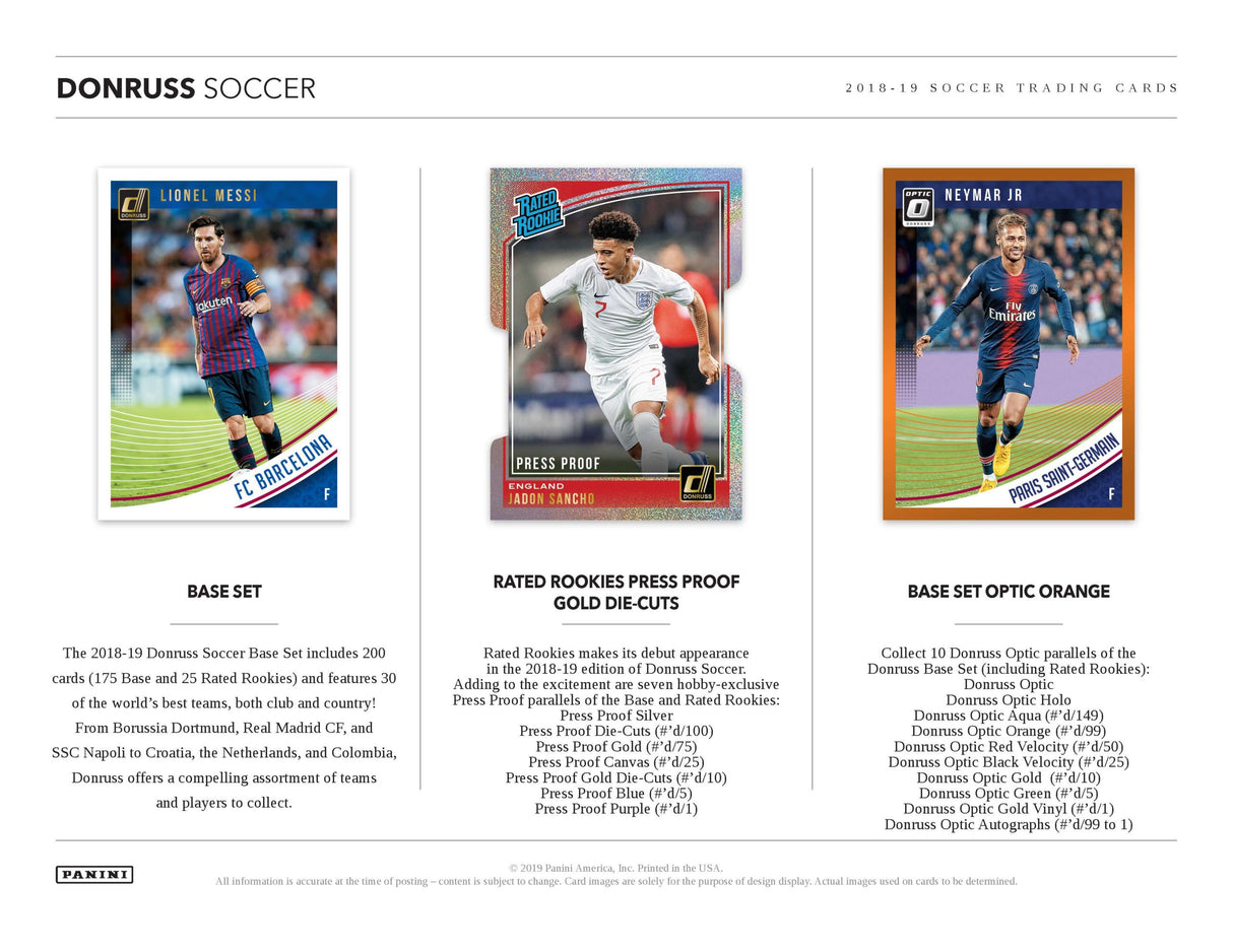 Panini Donruss Soccer 2018/19 - Hobby Box