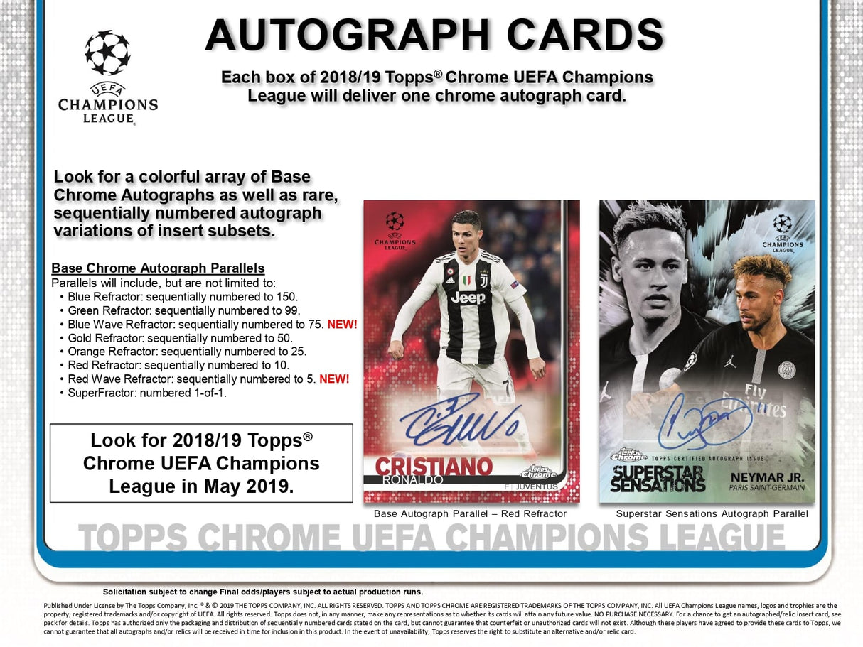 Topps Chrome UEFA Champions League 2018/19 - Hobby Box