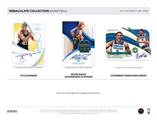 Panini Immaculate NBA Basketball 2023/24 - Hobby Box