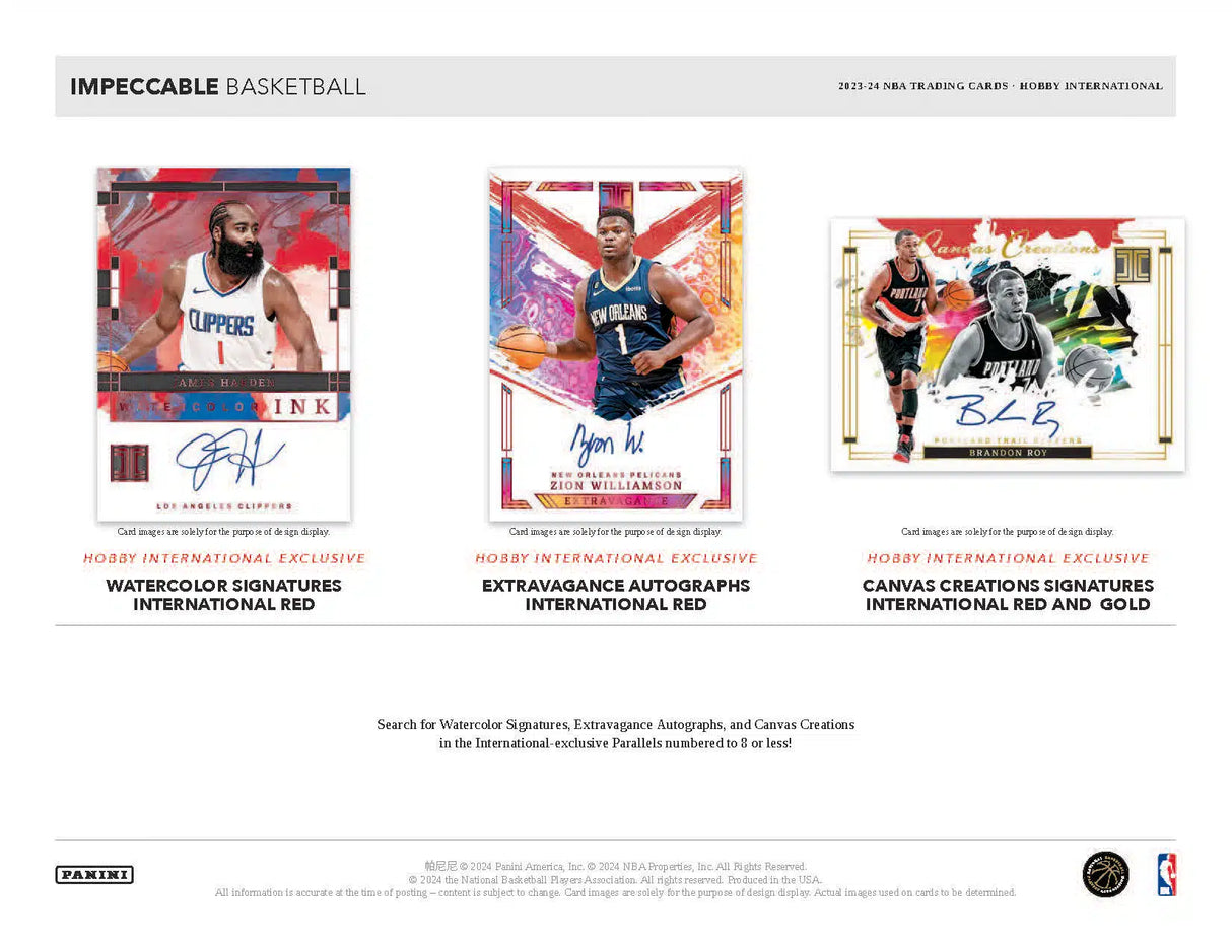 Panini Impeccable NBA Basketball 2023/24 - International Hobby Box