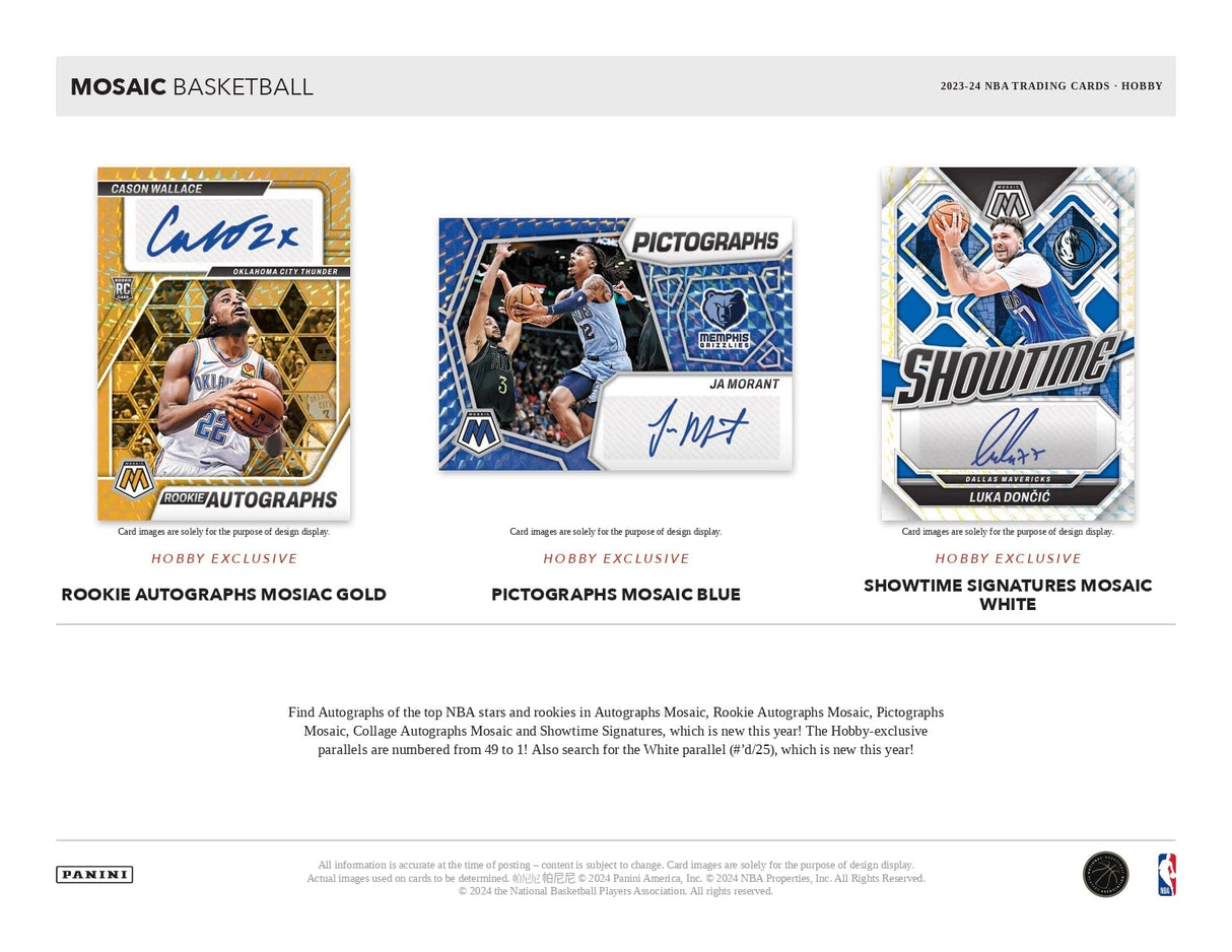 Panini Mosaic NBA Basketball 2023/24 - Hobby Box