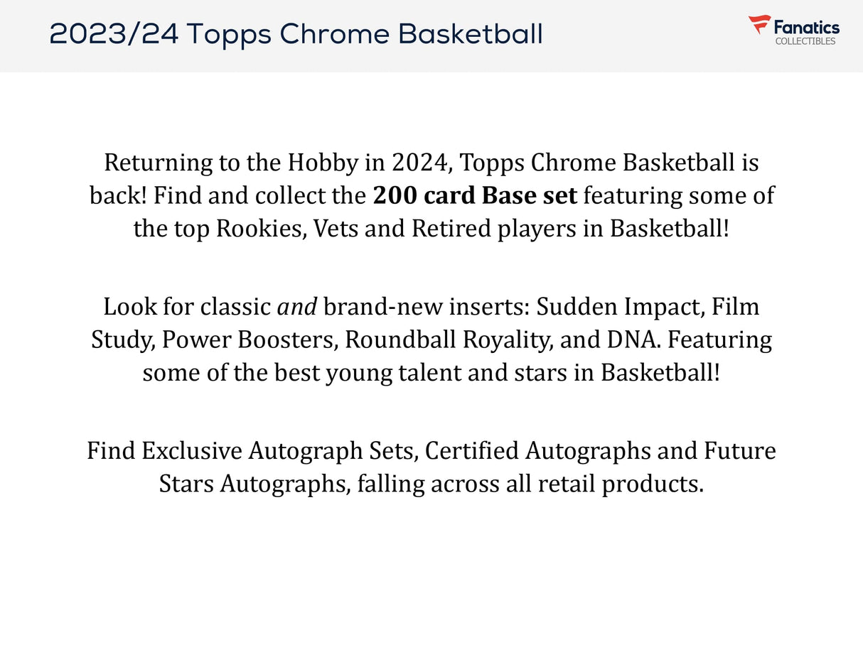 Topps Chrome Basketball 2023/24 - Value Box