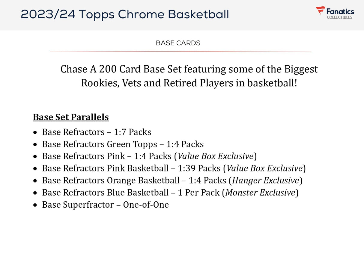 Topps Chrome Basketball 2023/24 - Value Box