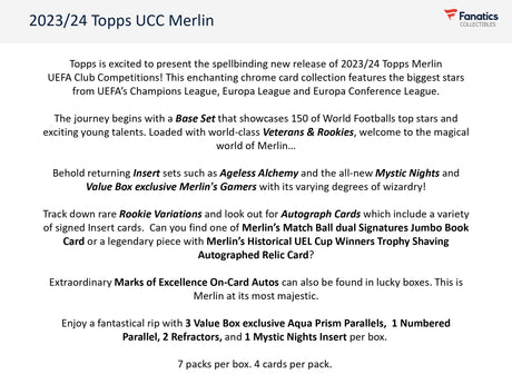 Topps Merlin UEFA Chrome 2023/24 - Value Box