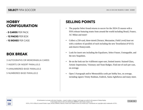 Panini Select FIFA 2024/25 - Hobby Box
