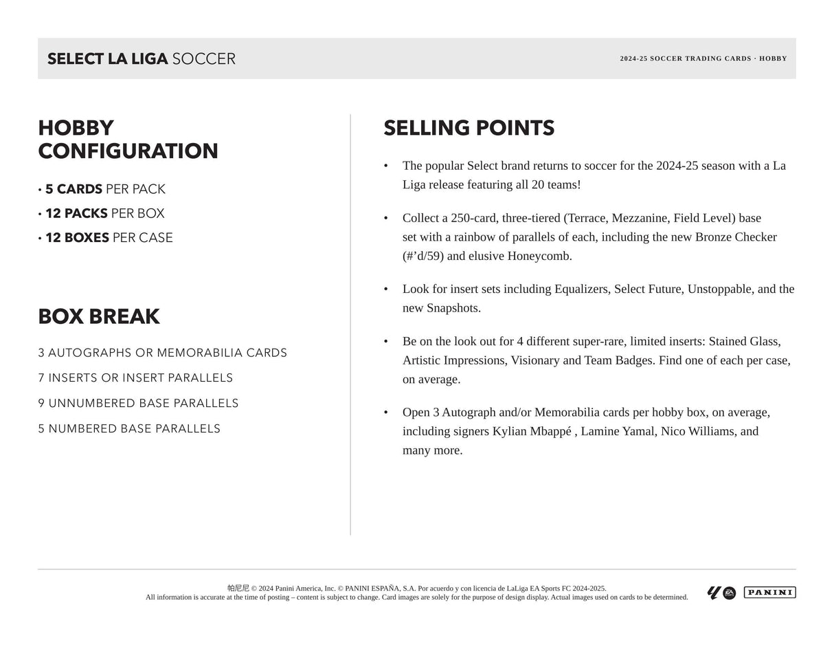 Panini Select La Liga 2024/25 - Hobby Box