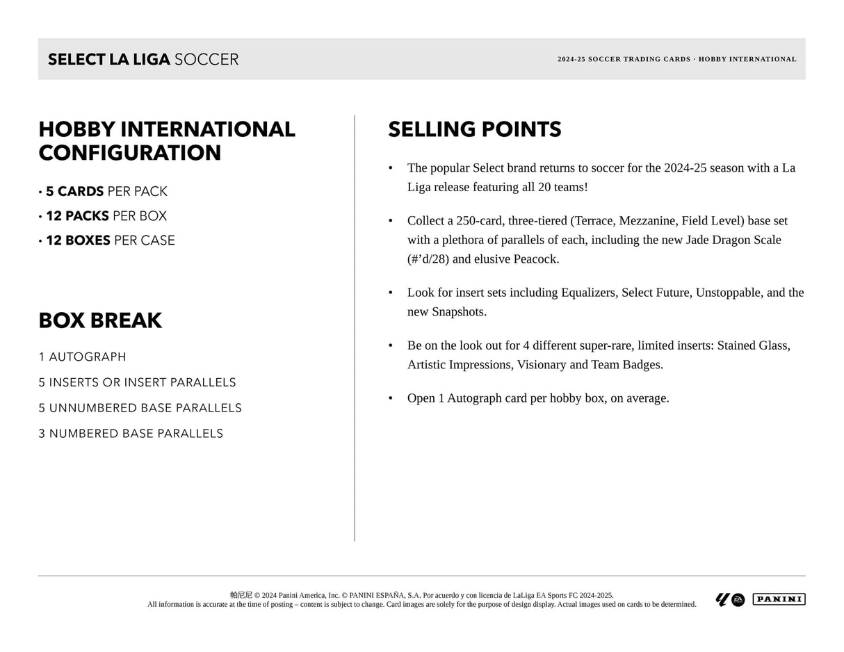 Panini Select La Liga 2024/25 - International Hobby Box