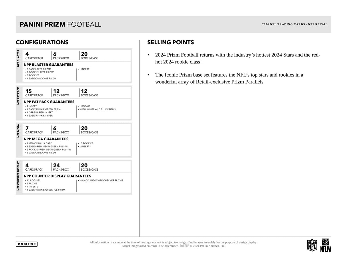 Panini Prizm NFL Football 2024 - Mega Box