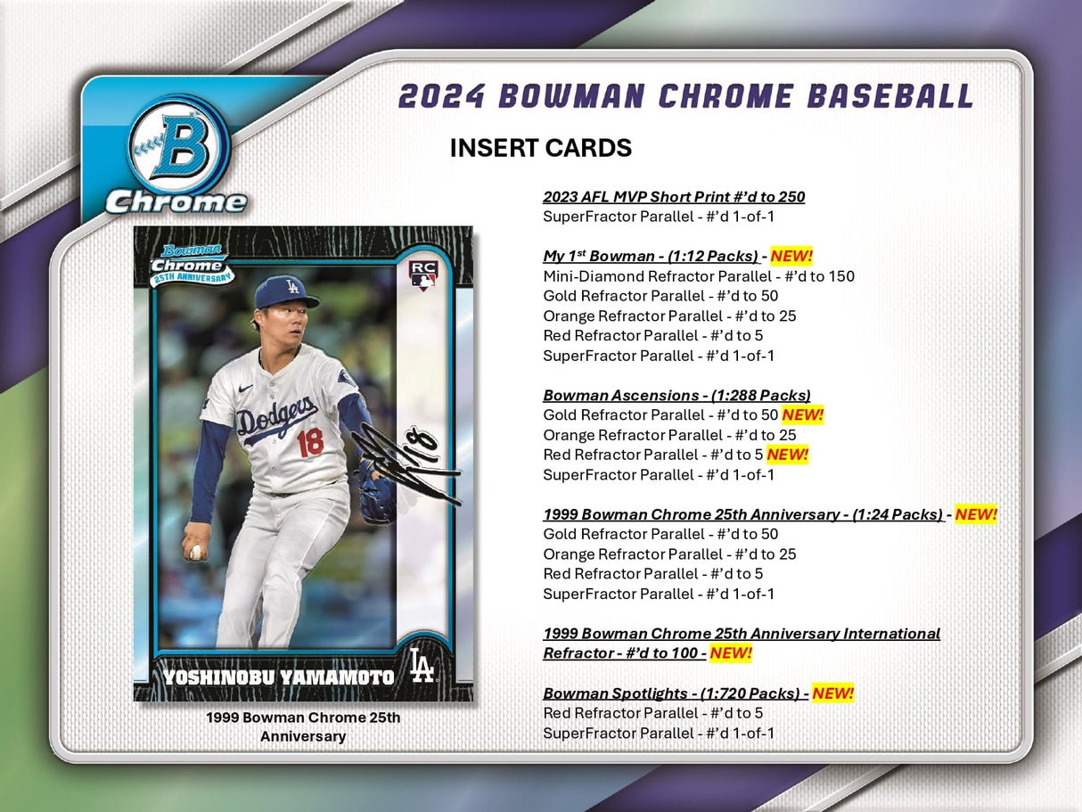 Topps Bowman Chrome Baseball 2024 - Hobby Box