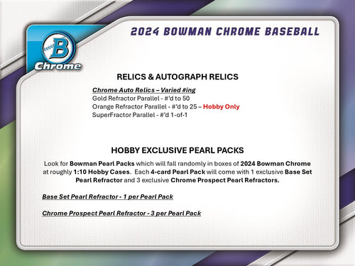 Topps Bowman Chrome Baseball 2024 - Hobby Box