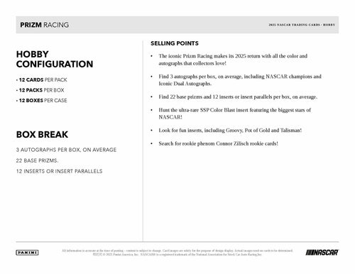 Panini Prizm Racing 2025 - Hobby Box